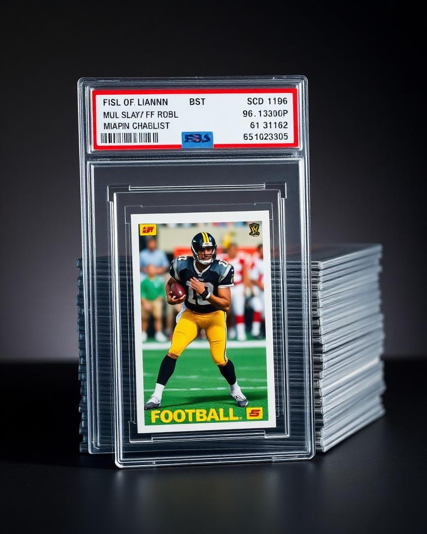 Cartas rookie de fútbol sobre superficie oscura
